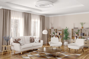 Interior of modern living room 3d rendering